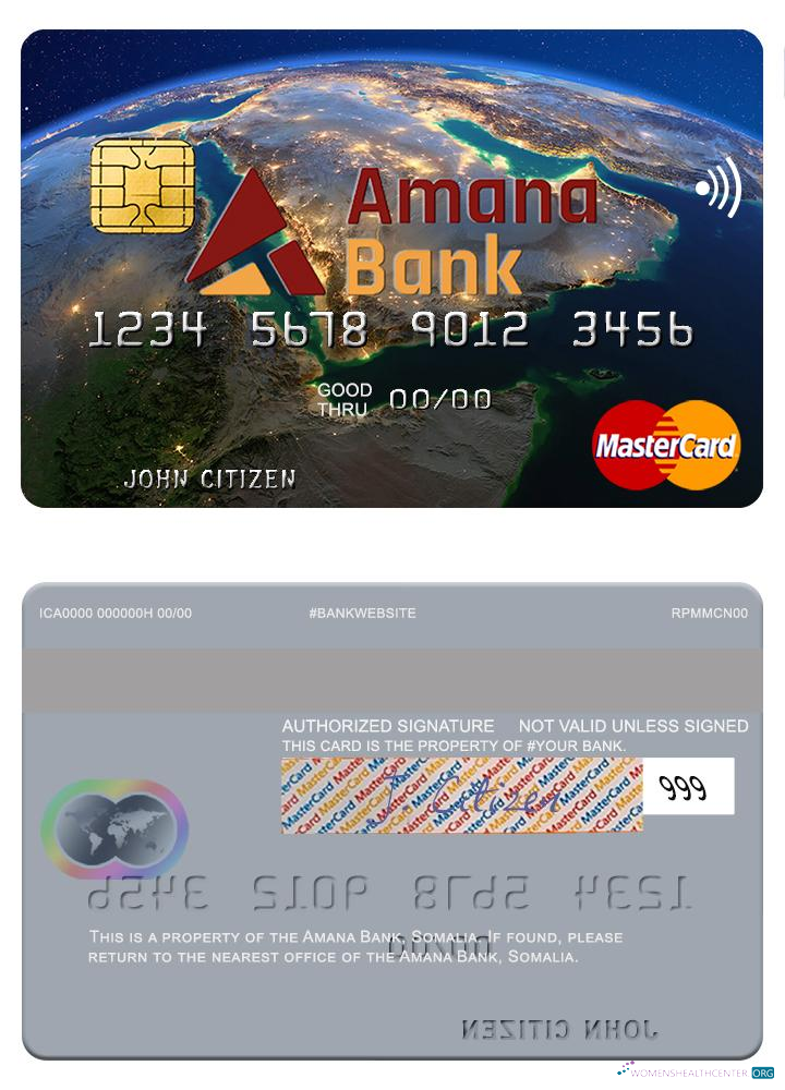 Download Somalia Amana Bank mastercard Photoshop template